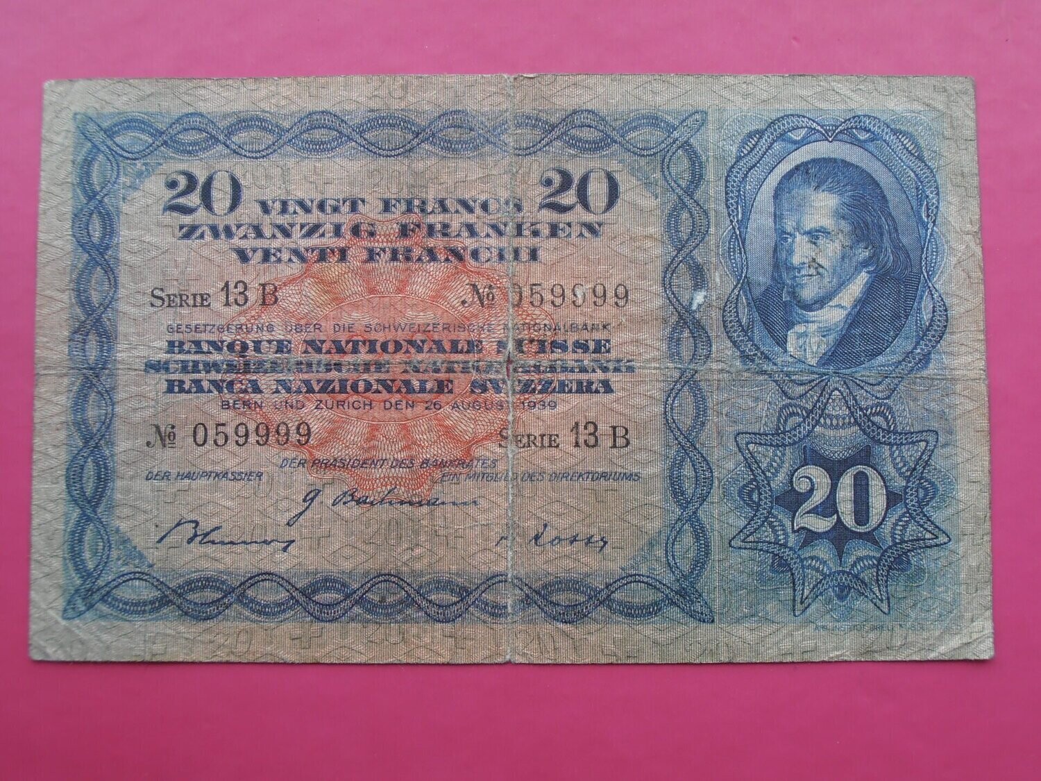 Switzerland 20 Francs - 1939