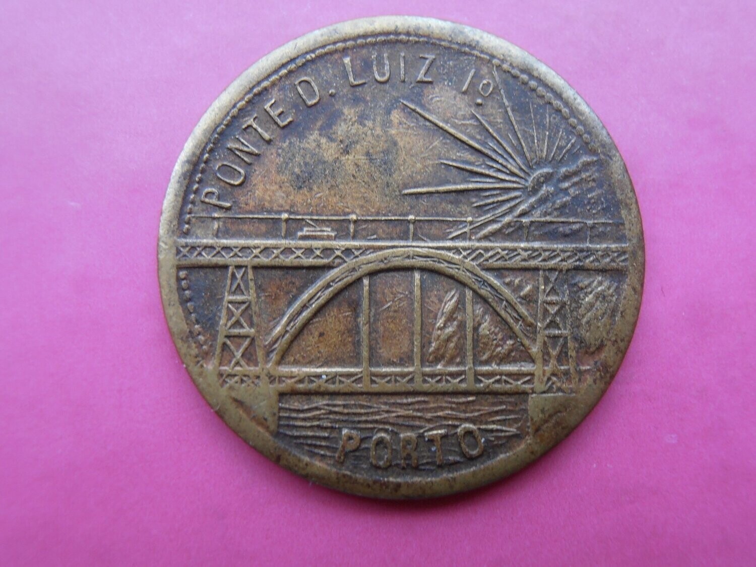 Portugal Porto Pont d Luiz 1/2 Centavo Toll Token - 1913