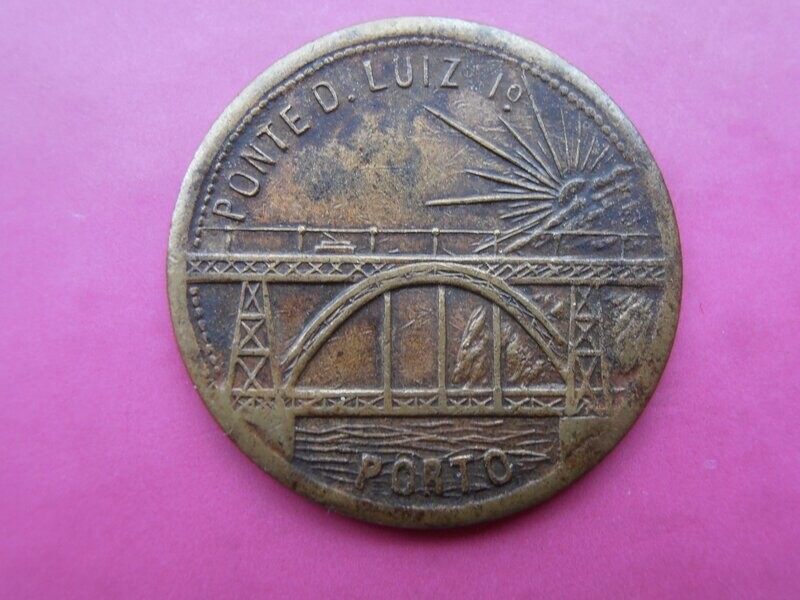 Portugal Porto Pont d Luiz 1/2 Centavo Toll Token  -  1913