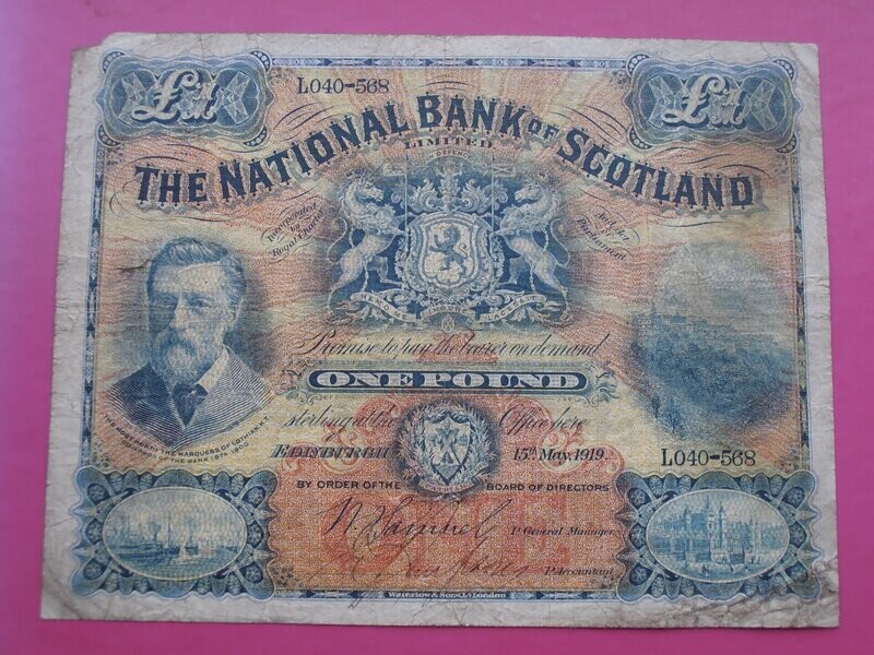 National Bank of Scotland £1  -  1919