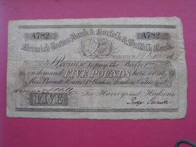 Norwich Crown & Norfolk & Suffolk Bank £5 - 1808