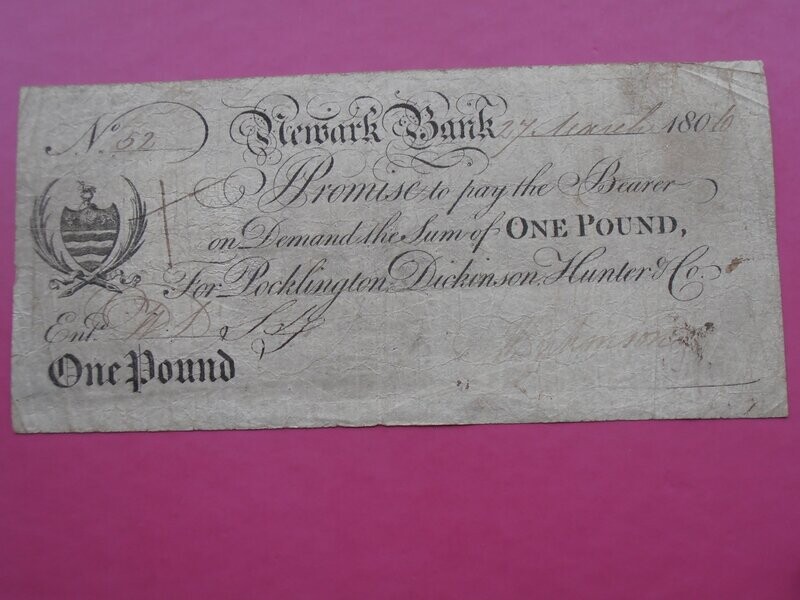 Newark Bank £1  -  1806