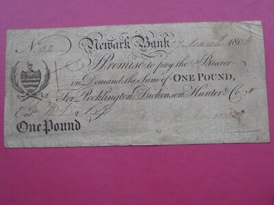 Newark Bank £1 - 1806