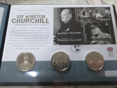Guernsey 3 X £5 Crowns in First Day Cover - 2015 (Churchill)