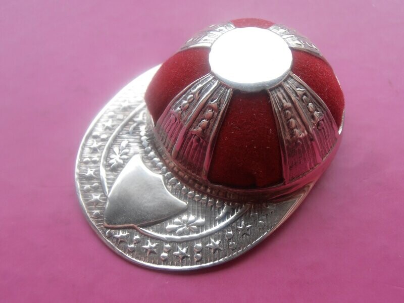 Sterling Silver Jockey Cap Pincushion