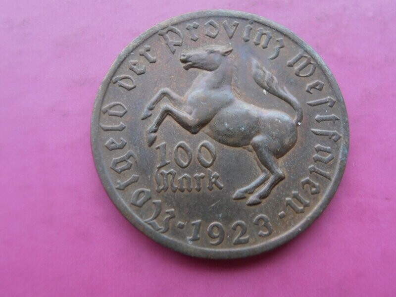 Westfalen 100 Marks Notgeld  -  1923