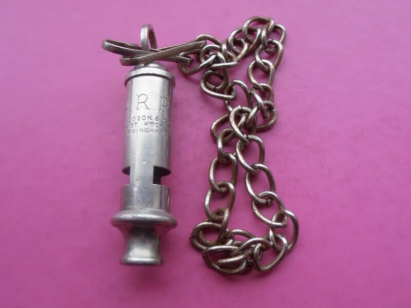 Air Raid Precautions Whistle & Chain WWII