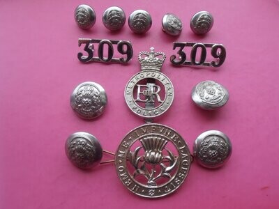 Group of Various Police Badges Buttons