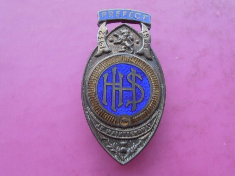 Hillhead High School Prefects Badge  -  1932-33