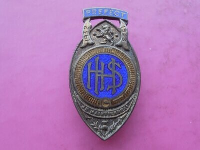 Hillhead High School Prefects Badge - 1932-33