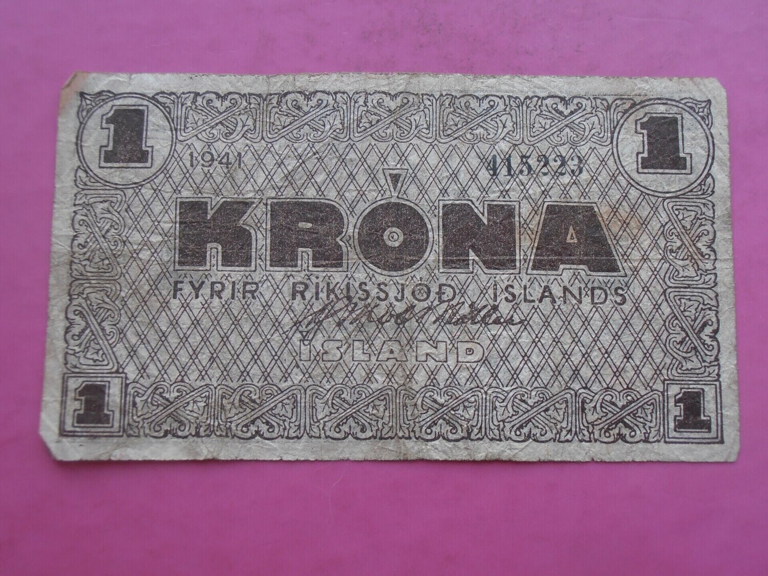 Iceland Krona - 1941 (Emergency Wartime)