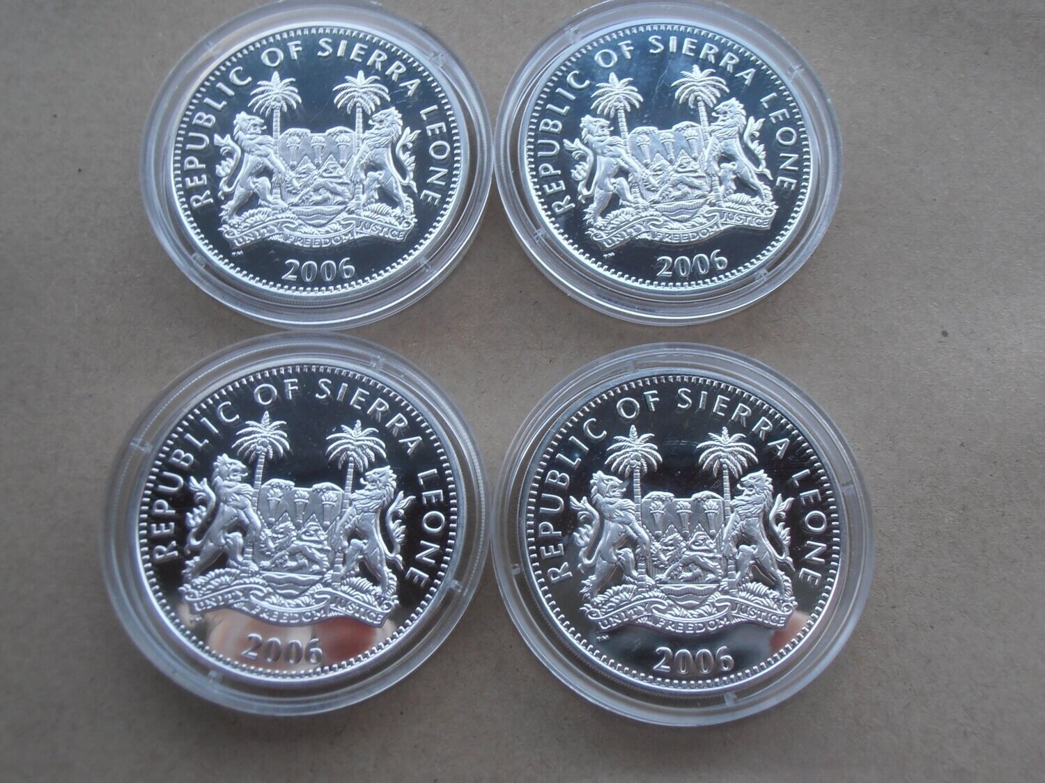 Sierra Leone Crown Jewels 4 Coin Silver Proof Set - 2006