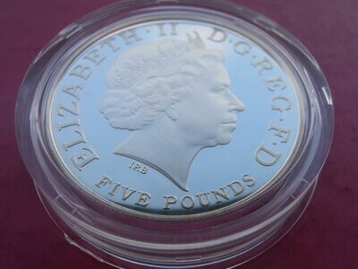 2004 - Silver Proof Piedfort £5 Crown (Entente Cordiale)
