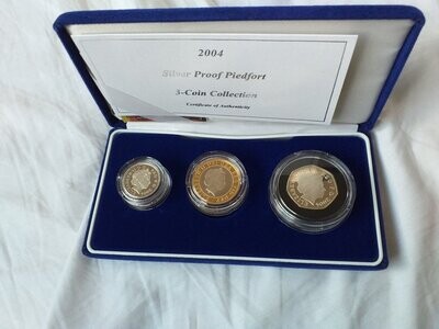 2004 - 3 Coin Silver Proof Piedfort Set