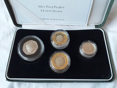 2005 - 4 Coin Silver Proof Piedfort Set