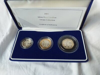 2003 - 3 Coin Silver Proof Piedfort Set