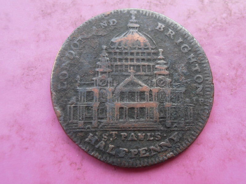 Spittles St Pauls London Halfpenny Token  -  1795