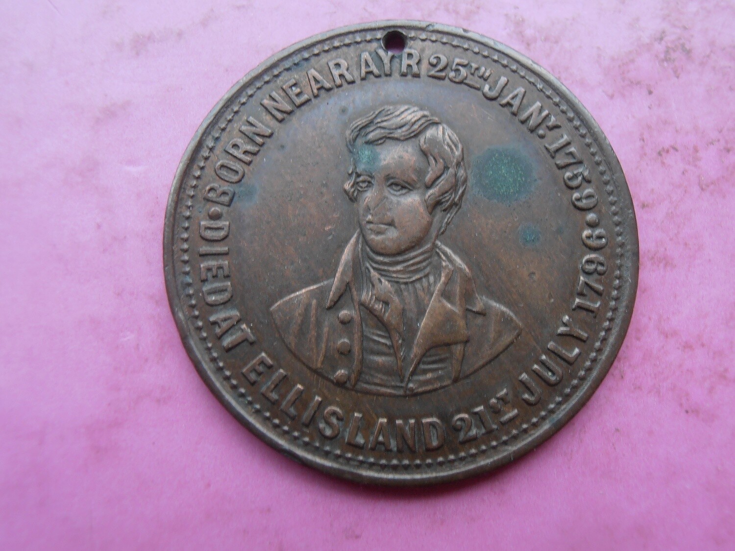 Unveiling of Burns Statue Medal Dundee  - 1880