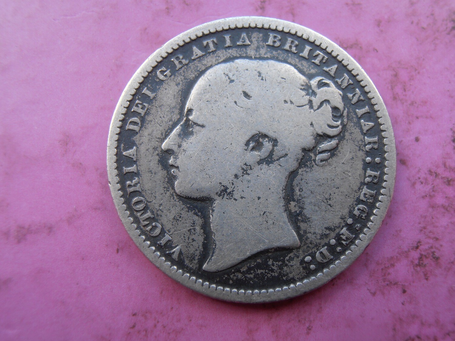 1867  -  Shilling  (Die 17 Pellet Above) Scarce