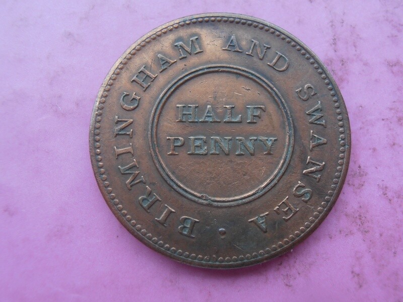 Birmingham & Swansea Halfpenny Token  -  1811