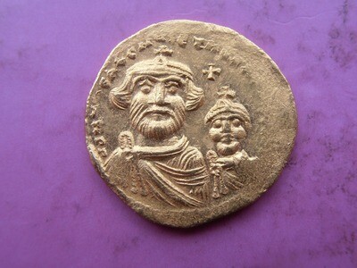 Gold Solidus Horaclius & Horaclius Constantine - 613-616 AD