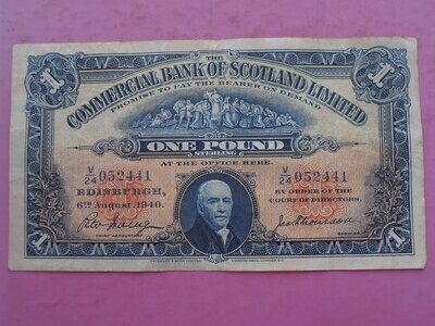 Commercial Bank of Scotland £1 - 1940