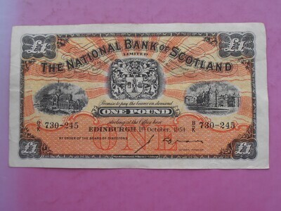National Bank of Scotland £1 - 1954
