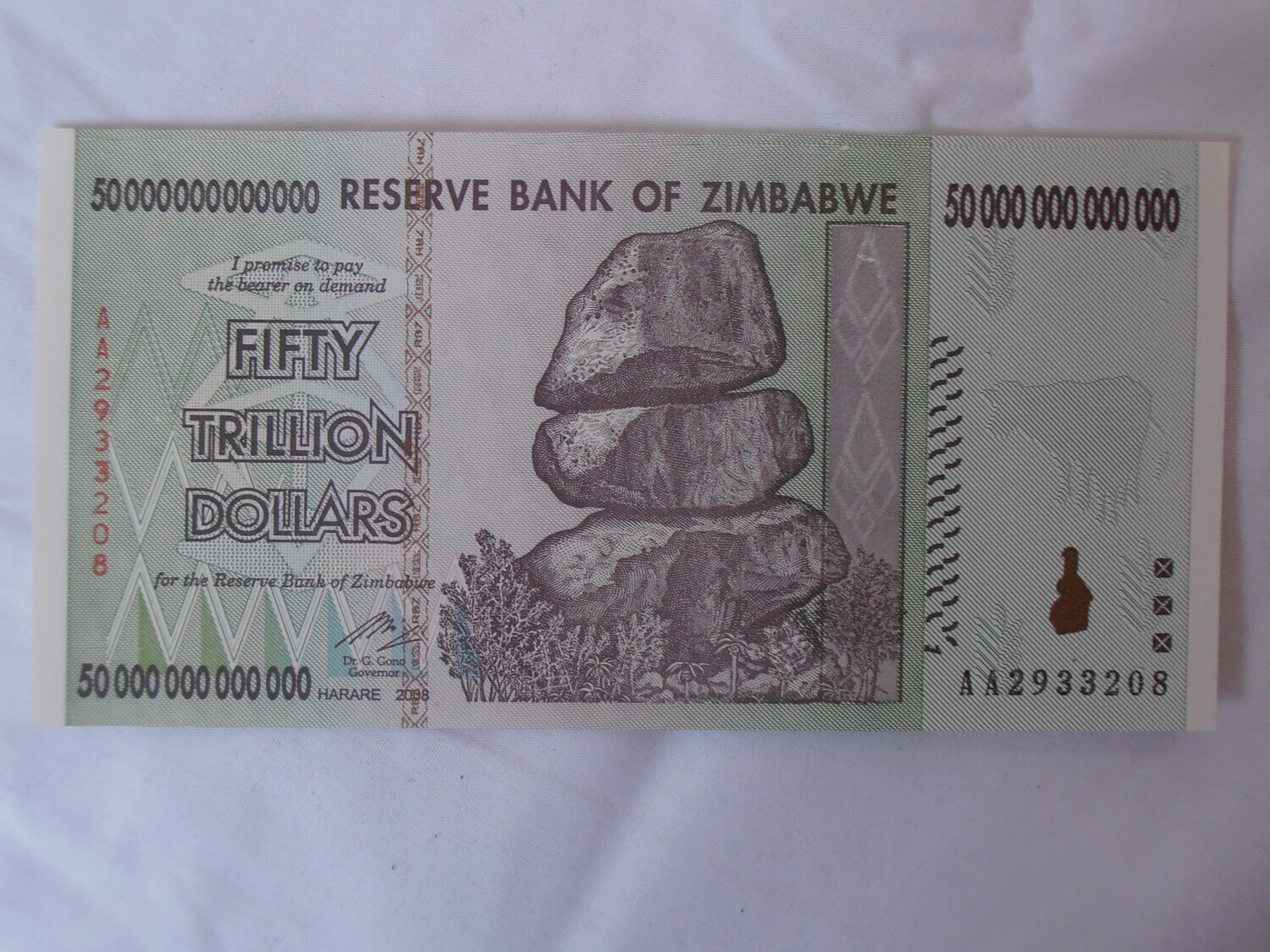 Zimbabwe 50 Trillion Dollars -  2008