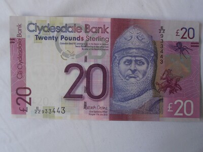 Clydesdale Bank £20 - 2015 (Replacement)