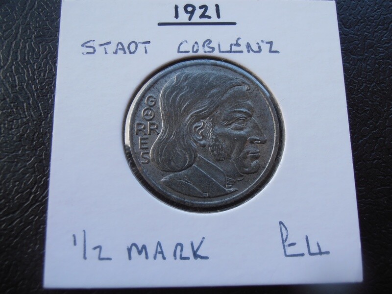 Stadt Coblenz Half Mark - 1921