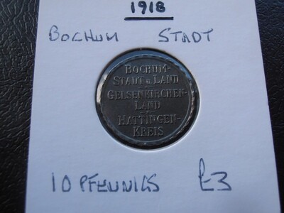 Bochum Stadt 10 Pfennigs - 1918