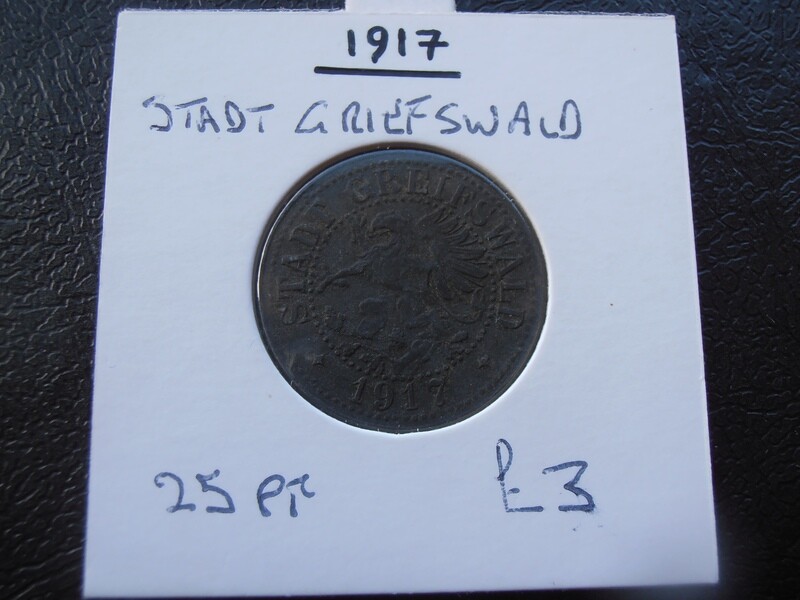 Stadt Griefswald 25 Pfennigs - 1917