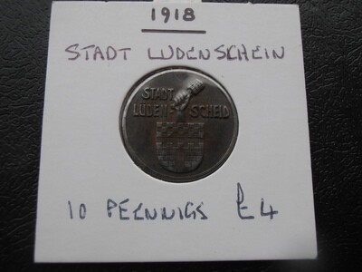 Stadt Ludenschein 10 Pfennigs - 1918