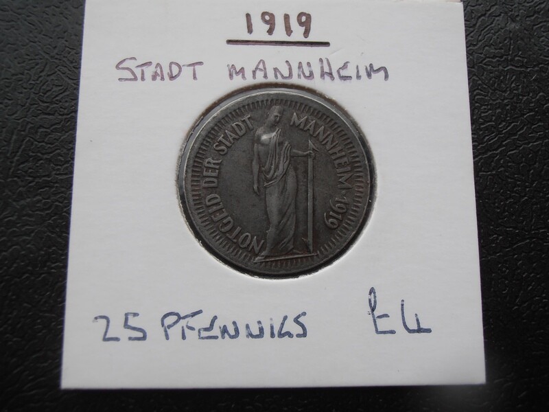 Stadt Mannheim 25 Pfennigs - 1919