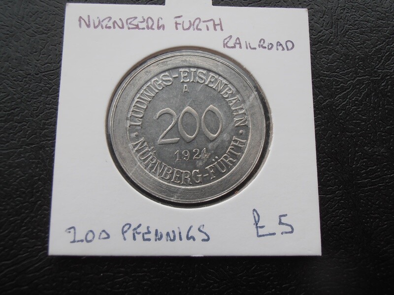 Nurnberg_Furth 200 Pfennigs - 1921 (Railway)