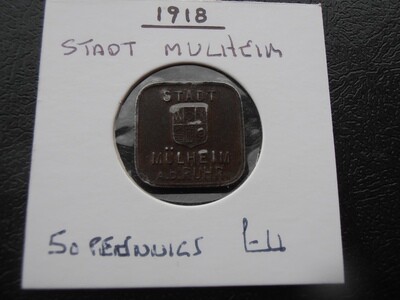 Stadt Mulheim 50 Pfennigs - 1918