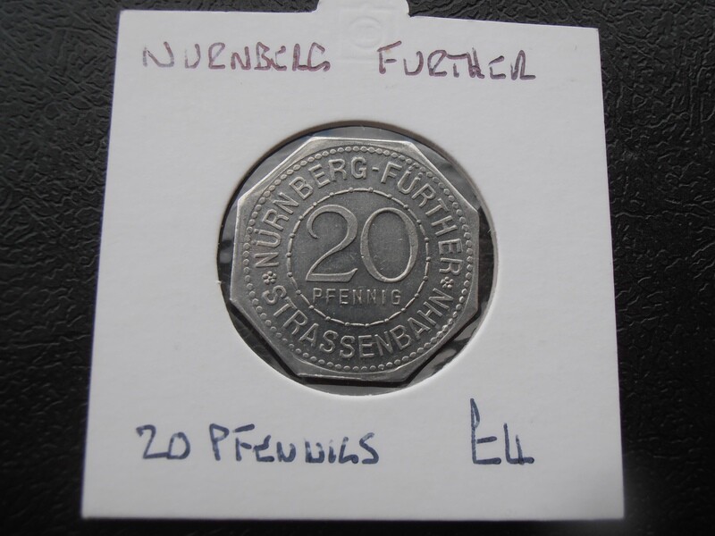 Nurnberg-Furth 20 Pfennigs - 1918 (Tramways Frauentor)