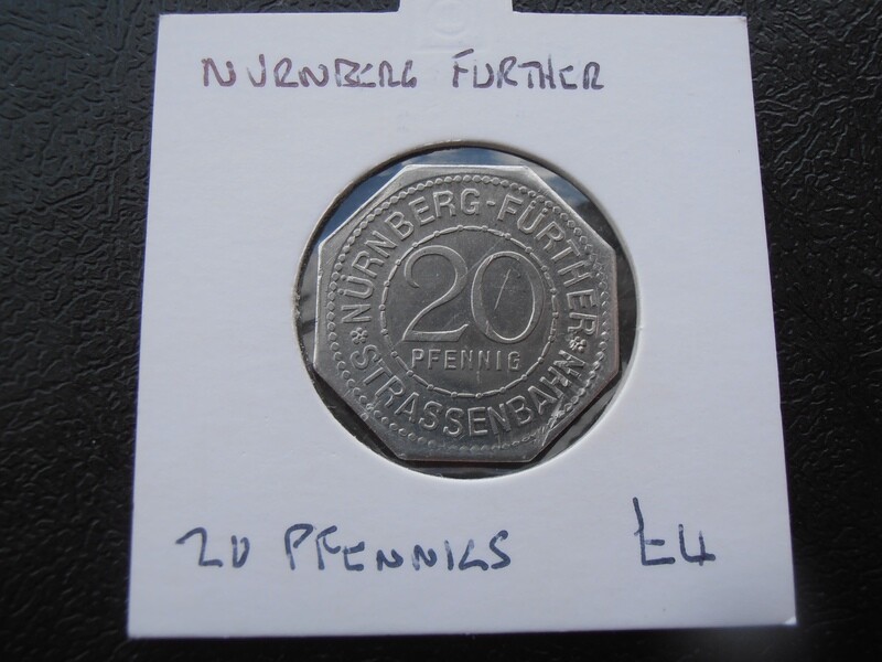 Nurnberg-Furth 20 Pfennigs - 1918 (Tramways Tiergartner Tor)