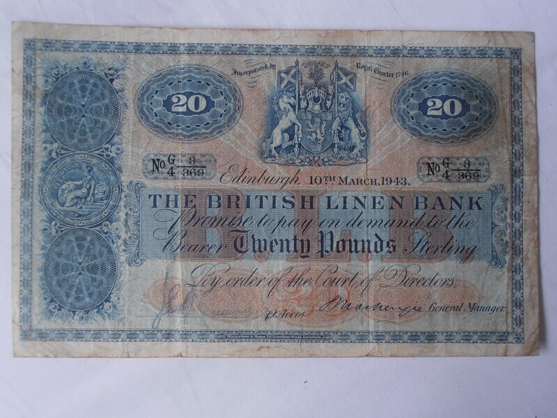 British Linen Bank £20  -  1943