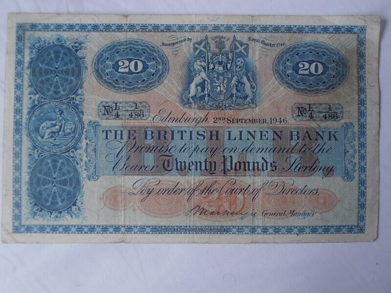 British Linen Bank £20  -  1946