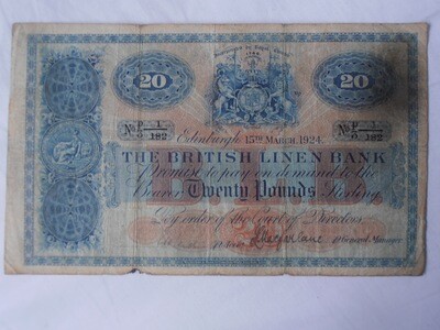 British Linen Bank £20 - 1924