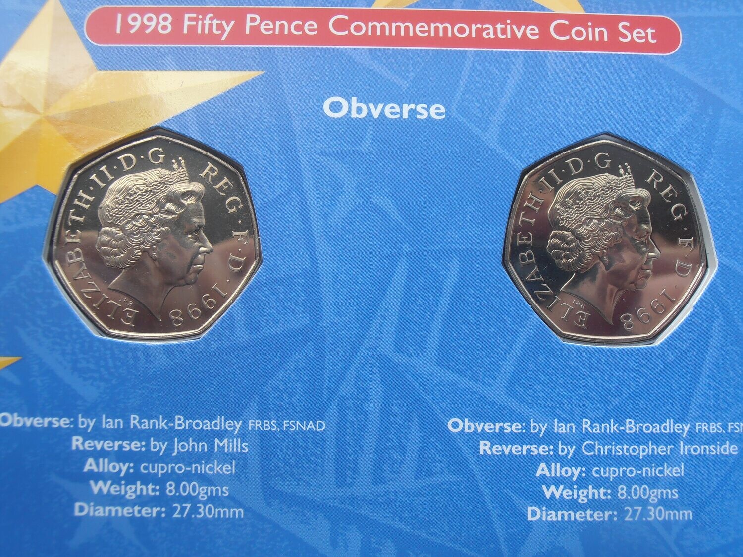 1998 - Two x Fifty Pence Set (Europe)