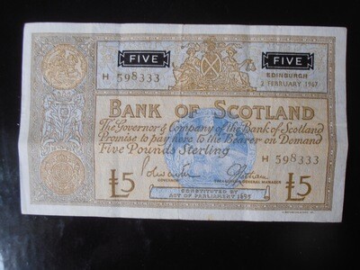 Bank of Scotland £5 - 1967