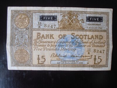 Bank of Scotland £5 - 1962
