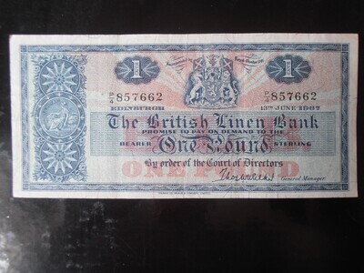 British Linen Bank £1 - 1967