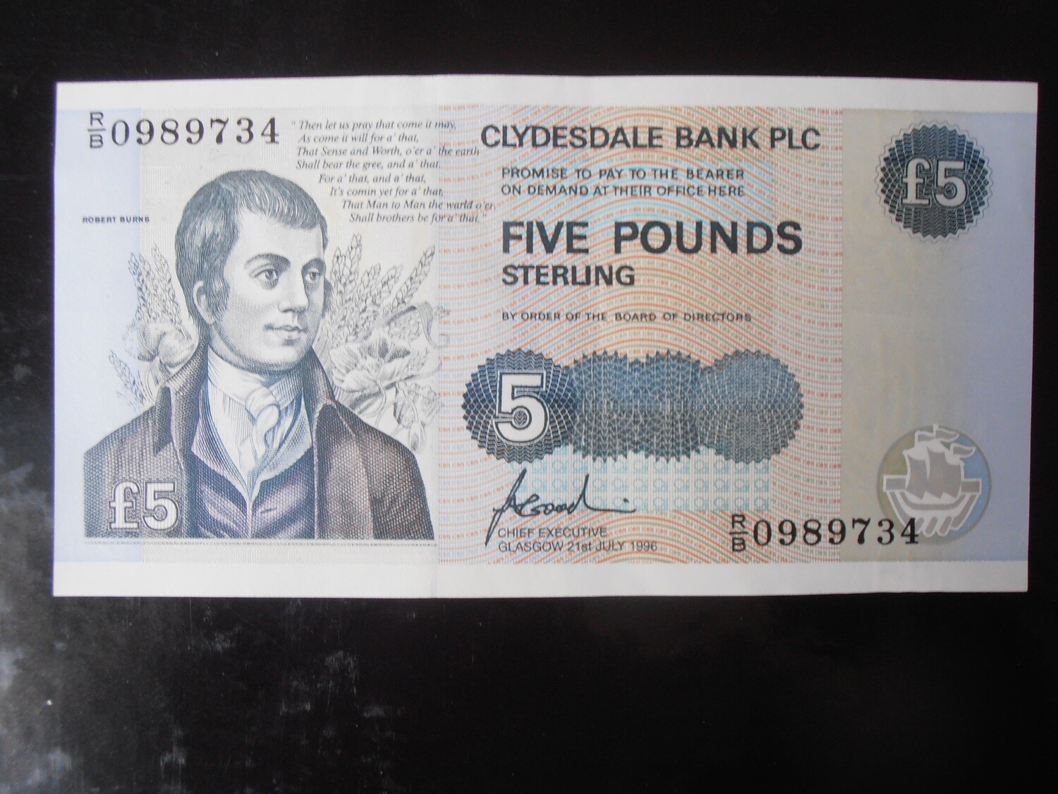 Clydesdale Bank £5 - 1996