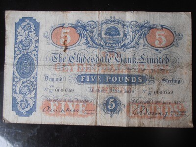 Clydesdale Bank £5 - 1942
