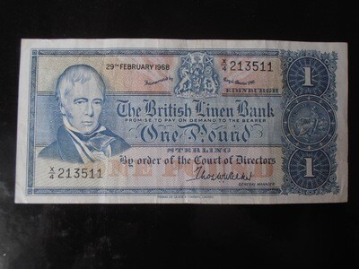British Linen Bank £1 - 1968