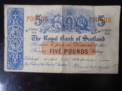 Royal Bank of Scotland £5 - 1958