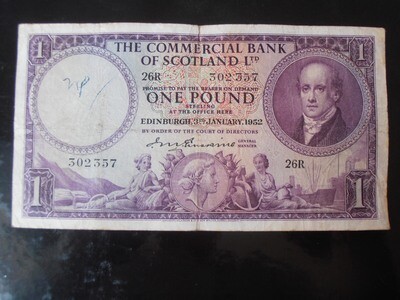 Commercial Bank of Scotland £1 - 1952